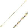 Middle Beaded 3 Color Gold Rose Gold Sterling Silver Handmade Bracelet buy online shopping cheap sale