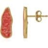 Molten Dripping Coral and Amber Sterling Silver Gold Plated Earring buy online shopping cheap sale