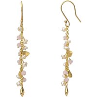 Multiple Baroque Pearl Drop Sterling Silver Earring Pink Quarts Labradorite and Turquoise