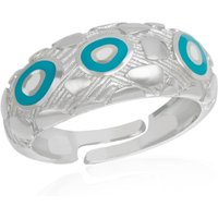 Natural Textured Sterling Silver Evil Eye Ring