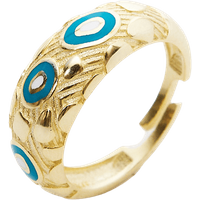 Natural Textured Sterling Silver Evil Eye Ring