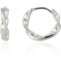Naturally Twisted Molten Sterling Silver Hoop Earrings