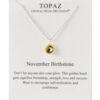 November (Topaz) Birthstone Necklace Created with Zircondia® Crystals buy online shopping cheap sale