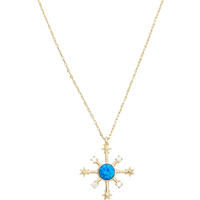 Opal Ship Wheel High Quality Sterling Silver Necklace