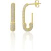 Pave Stud Safety Pin Earring Jewelled Sterling Silver