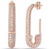 Pave Stud Safety Pin Earring Jewelled Sterling Silver