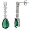 Pear Shape Cubic Zirconia Sterling Silver Drop Earrings buy online shopping cheap sale