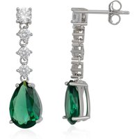 Pear Shape Cubic Zirconia Sterling Silver Drop Earrings
