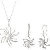 Pearl Sun Molten Dripping Sunburst Sterling Silver Pendant Necklace and Drop Earring Set buy online shopping cheap sale