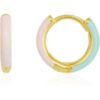 Pink and Blue Enamel Sterling Silver Hoop Earring buy online shopping cheap sale