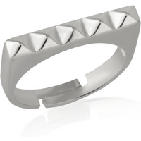 Pyramid Adjustable Sterling Silver Ring