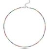Rainbow Colourful Sterling Silver Tennis Necklace buy online shopping cheap sale