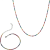 Rainbow Tennis Necklace and Bracelet Set Sterling Silver buy online shopping cheap sale
