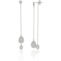 Raindrop Sterling Silver Chain Drop Earring