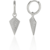 Rhombus Drop Hoop Pave Earring Sterling Silver