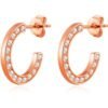 Rose Gold Plated Crystal Edge Hoop Earrings Created With Zircondia® Crystals buy online shopping cheap sale