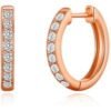 Rose Gold Plated Hoop Earrings Created with Zircondia® Crystals buy online shopping cheap sale