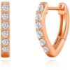 Rose Gold Plated Huggie Hoop Earrings Created with Zircondia® Crystals buy online shopping cheap sale