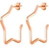 Rose Gold Plated Star Hoop Earrings buy online shopping cheap sale