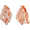 Rose Gold Plated Triple Row Clip On Earrings Created with Zircondia® Crystals buy online shopping cheap sale