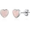 Rose Quartz Heart Stud Earrings buy online shopping cheap sale