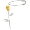 Safety Pin Gold Color Rose Sterling Silver Earring