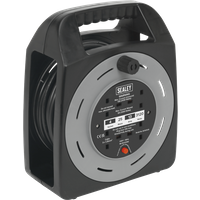 Sealey 3 Socket Cable Extension Reel Box 240v 25m