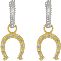 Silver Hoop Sterling Silver Horseshoe Equestrian Earring