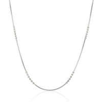 Six Beads Sterling Silver Necklace Chain