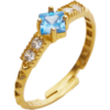 Square Jewelled CZ Sterling Silver Ring buy online shopping cheap sale