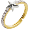 Star Zirconia Half Round Adjustable Sterling Silver Ring buy online shopping cheap sale