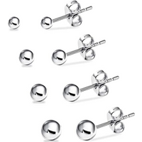 Sterling Silver Ball Sphere Stud Earring