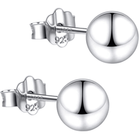 Sterling Silver Ball Sphere Stud Earring