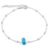 Sterling Silver Beaded Satellite Chain Bracelet With Turquoise Gemstone buy online shopping cheap sale