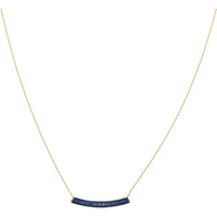 Sterling Silver Concave Bar Necklace – Blue