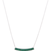 Sterling Silver Concave Bar Necklace - Green buy online shopping cheap sale