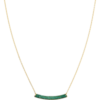Sterling Silver Concave Bar Necklace - Green buy online shopping cheap sale