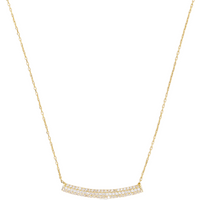 Sterling Silver Concave Bar Necklace – White