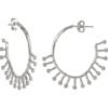 Sterling Silver Crown Natural Textured Molten Hoop Earring buy online shopping cheap sale