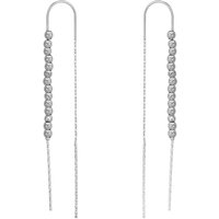 Sterling Silver Dorica Chain Bead Drop Earring