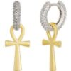 Sterling Silver Egyptian Ankh Zirconia Hoop Earring buy online shopping cheap sale