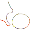 Sterling Silver Enamel Mine Beaded Colourful Rainbow Necklace and Bracelet Set buy online shopping cheap sale