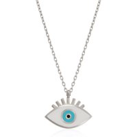 Sterling Silver Evil Eye Eyelash Necklace