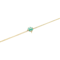 Sterling Silver Four Leaves Clover Bracelet – Green