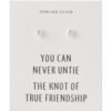 Sterling Silver Friendship Quote Knot Earrings buy online shopping cheap sale