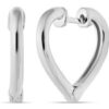 Sterling Silver Heart Hoop Earring