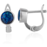 Sterling Silver High Quality Round Opal Earring