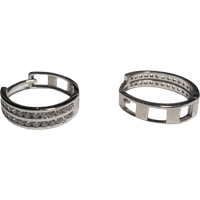 Sterling Silver Hoop Earring With Cubic Zirconia