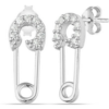 Sterling Silver Jewelled Mini Safety Pin Stud Earring buy online shopping cheap sale