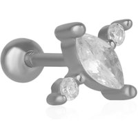 Sterling Silver Marquise Stud Piercing Earring